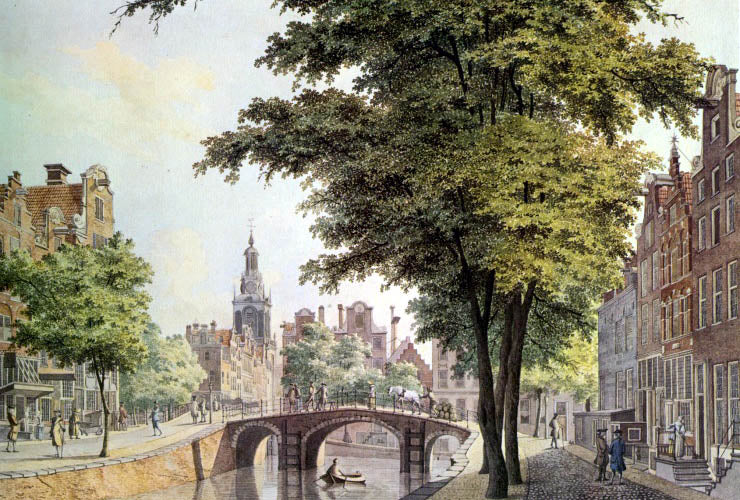 Leliegracht, vintage artwork by Hendrik Keun, 12x8" (A4) Poster