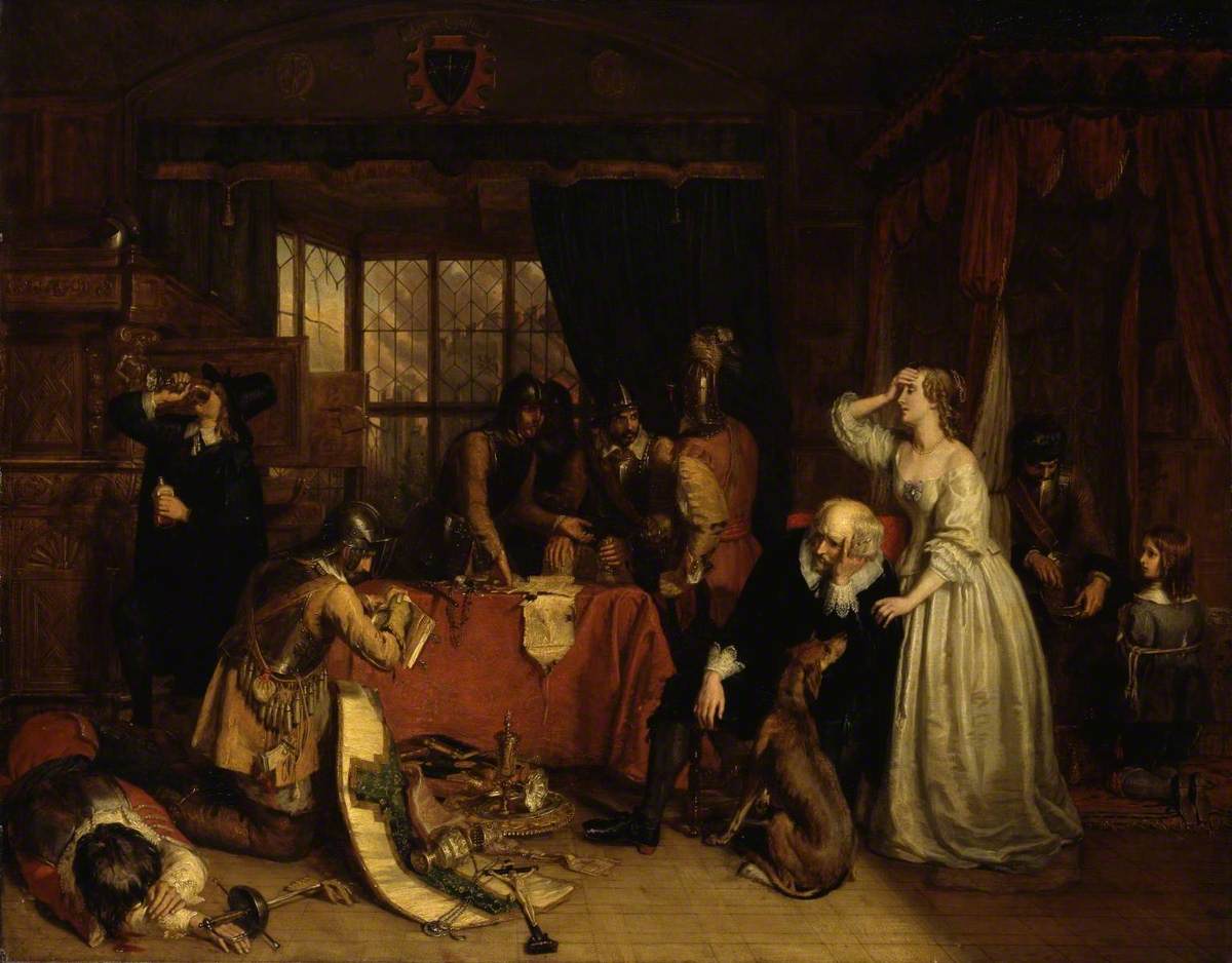 The Plundering of Basing House, vintage artwork by Charles Landseer, A3 (16x12") Poster Print