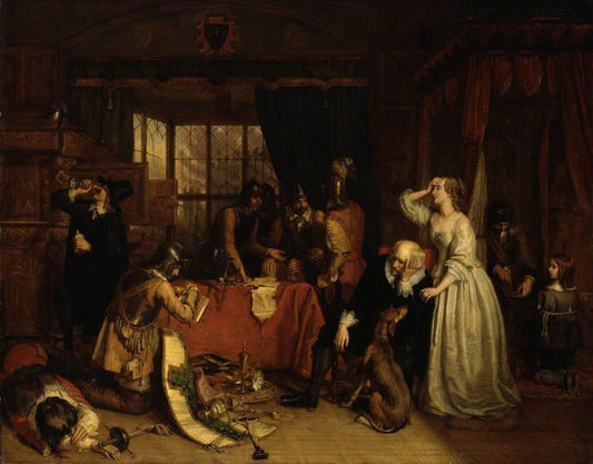 The Plundering of Basing House, vintage artwork by Charles Landseer, A3 (16x12") Poster Print
