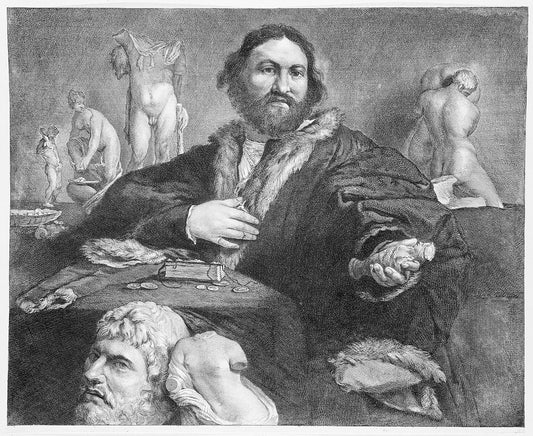 Andrea Odoni, vintage artwork by Cornelis Visscher, 12x8" (A4) Poster