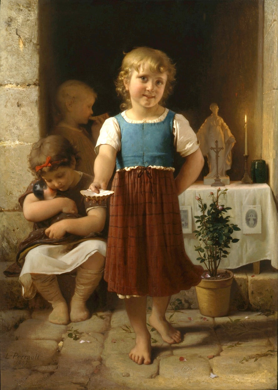 Give me for my Chapel, vintage artwork by Leon-Jean-Basile Perrault, 12x8" (A4) Poster