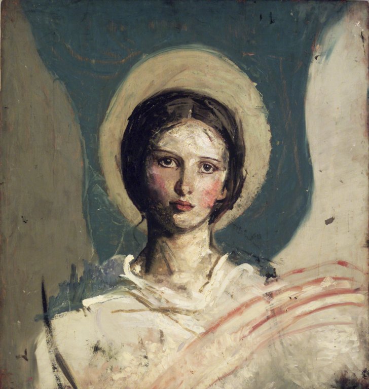Head of a Girl (Verso), vintage artwork by Abbott Handerson Thayer, 12x8" (A4) Poster