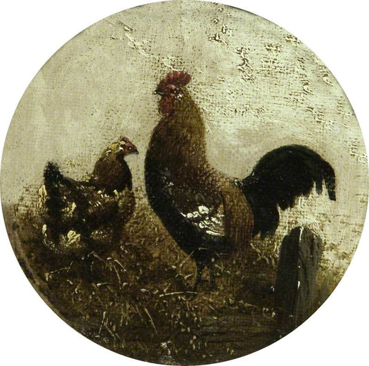 Cock and Hen, vintage artwork by John Frederick Herring, Sr, A3 (16x12") Poster Print