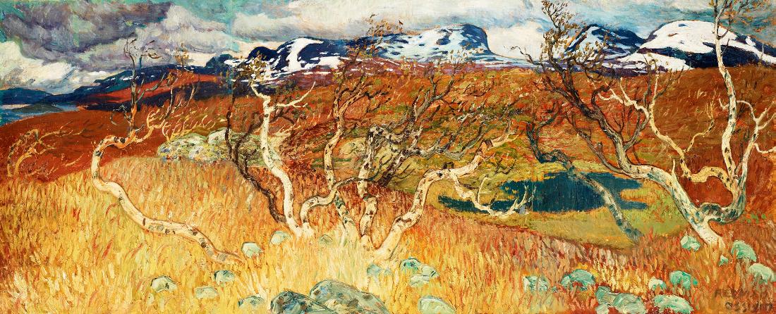 Landscape from Torne Trask with Lapporten by Helmer Osslund,A3(16x12")Poster