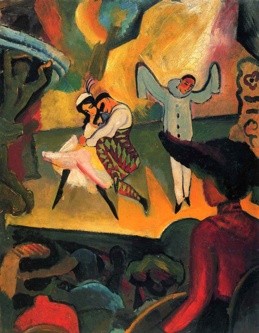 Russian Ballet I, vintage artwork by August Macke, 12x8" (A4) Poster