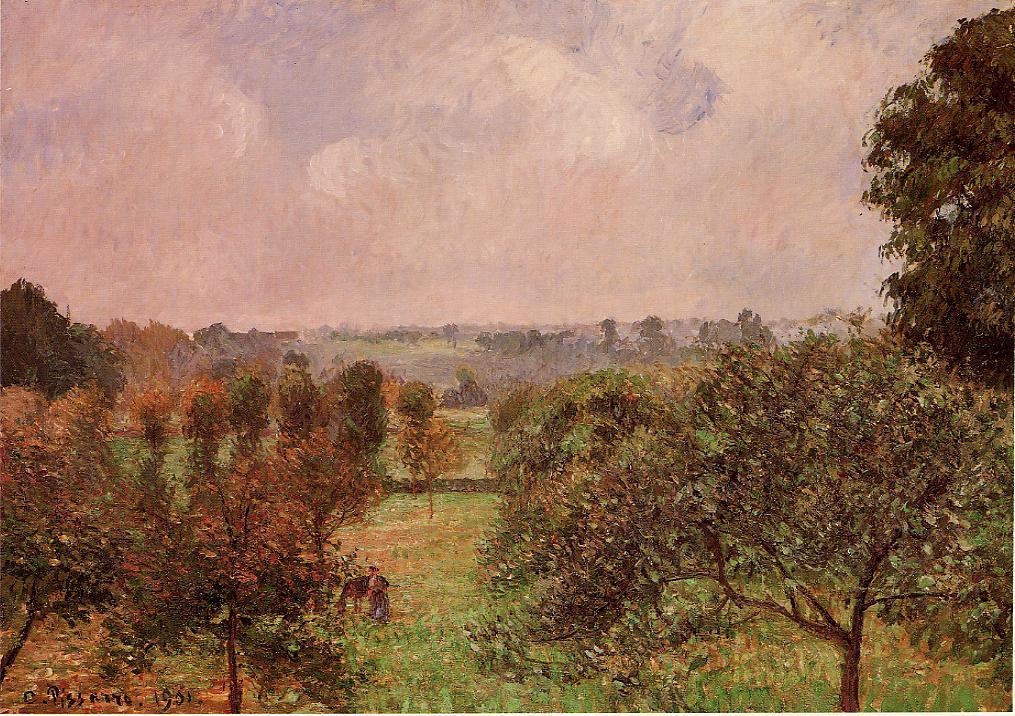 After the Rain, Autumn, Eragny, vintage artwork by Camille Pissarro, 12x8" (A4) Poster