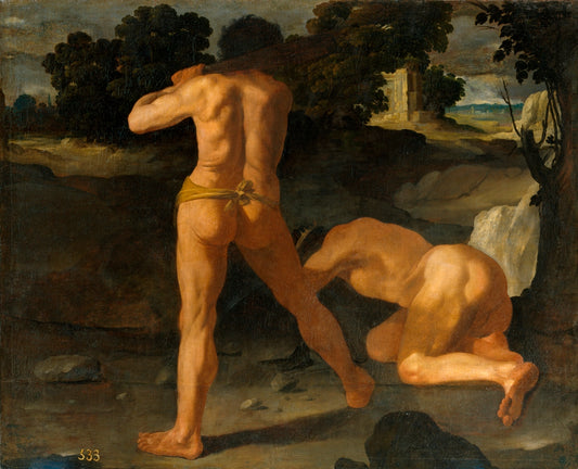 Hercules Defeats the King Geryon, vintage artwork by Francisco de Zurbarán, 12x8" (A4) Poster