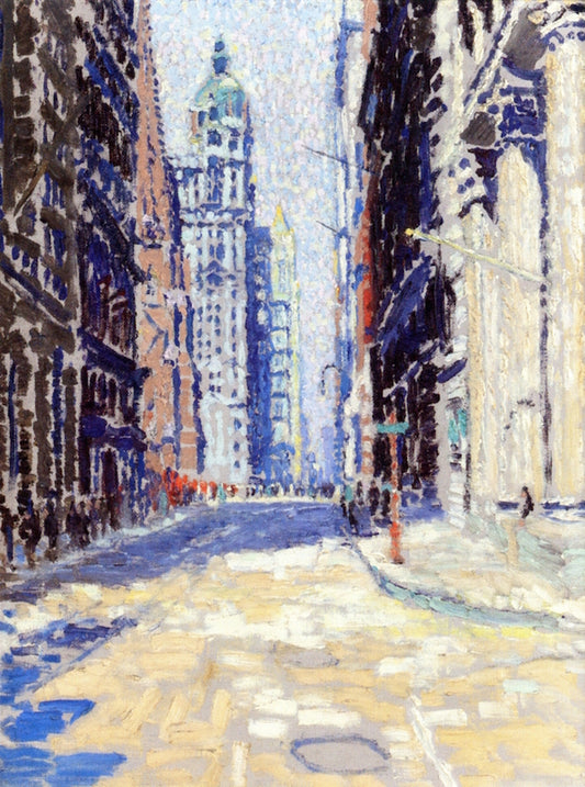 The Singer Building from Fulton Street, vintage artwork by Edwin Hawley Hewitt, 12x8" (A4) Poster