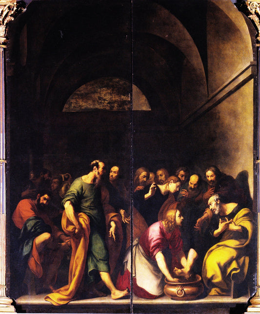 Christ Washing the Disciples' Feet, vintage artwork by Daniele Crespi, 12x8" (A4) Poster