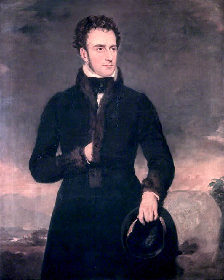 Captain Thomas Hamilton, Soldier and Writer, vintage artwork by Sir John Watson Gordon, 12x8" (A4) Poster