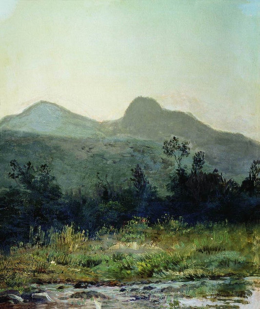 Mount Sedlo in the Outskirts of Kislovodsk, vintage artwork by Nikolai Aleksandrovich Yaroshenko, 12x8" (A4) Poster