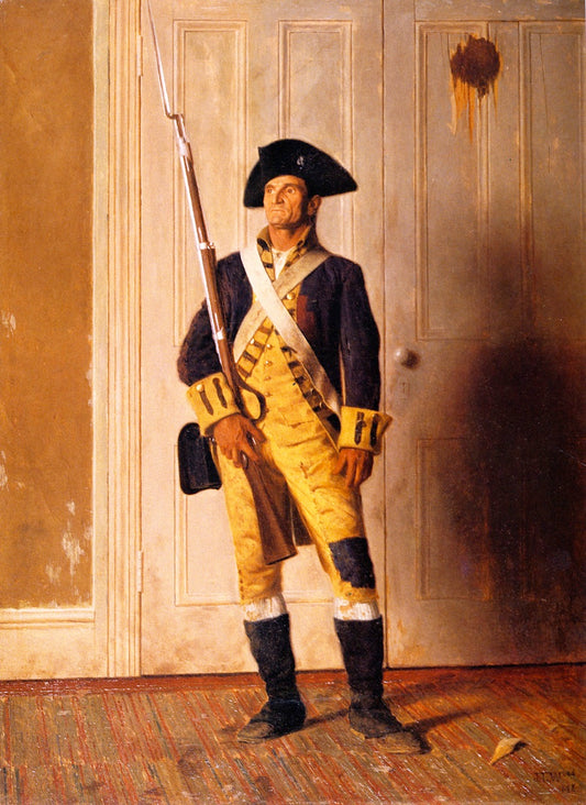 On Guard Outside Washington's Door, vintage artwork by James Longacre Wood, 12x8" (A4) Poster