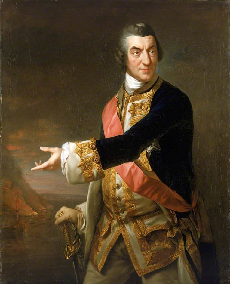 Admiral Sir Charles Saunders, vintage artwork by Richard Brompton, 12x8" (A4) Poster