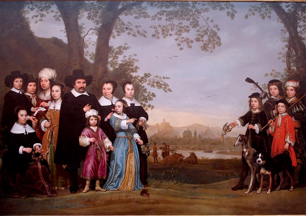 Portrait of the Sam Family, vintage artwork by Aelbert Cuyp, 12x8" (A4) Poster