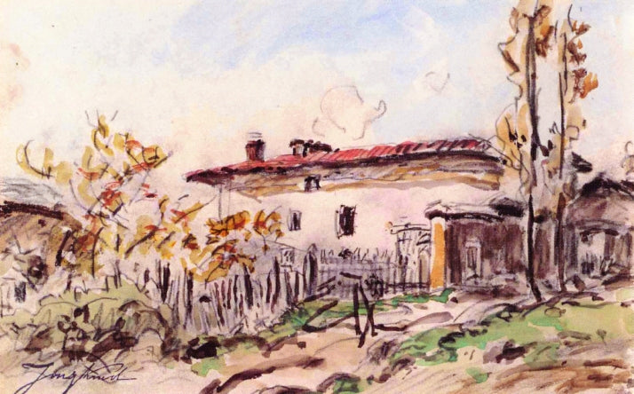 House in the Countryside, vintage artwork by Johan Barthold Jongkind, A3 (16x12") Poster Print