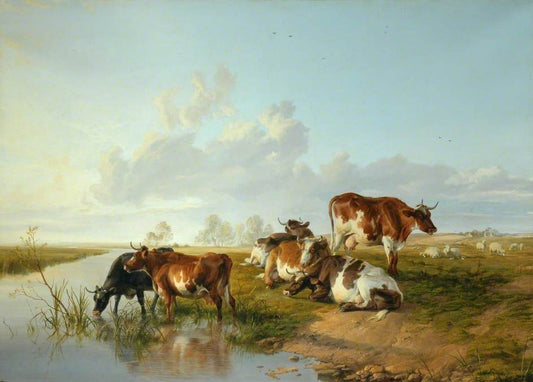 In the Kentish Meadows, vintage artwork by Thomas Sidney Cooper, A3 (16x12") Poster Print