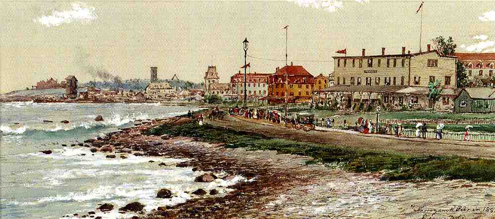 Narragansett Pier in 1888, vintage artwork by Edmund Darch Lewis, 12x8" (A4) Poster