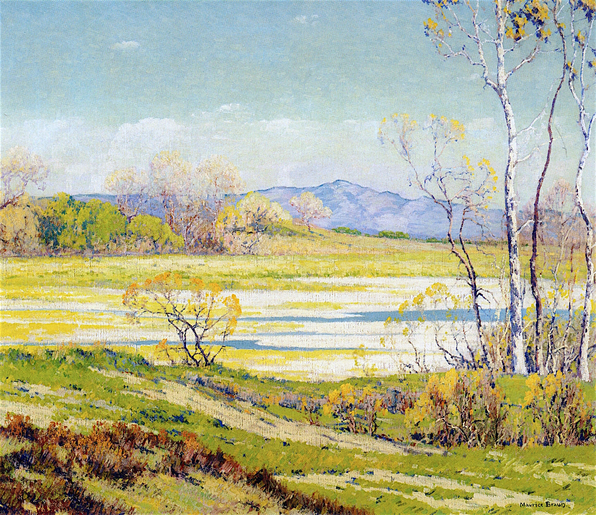 Mission Valley, vintage artwork by Maurice Braun, 12x8" (A4) Poster