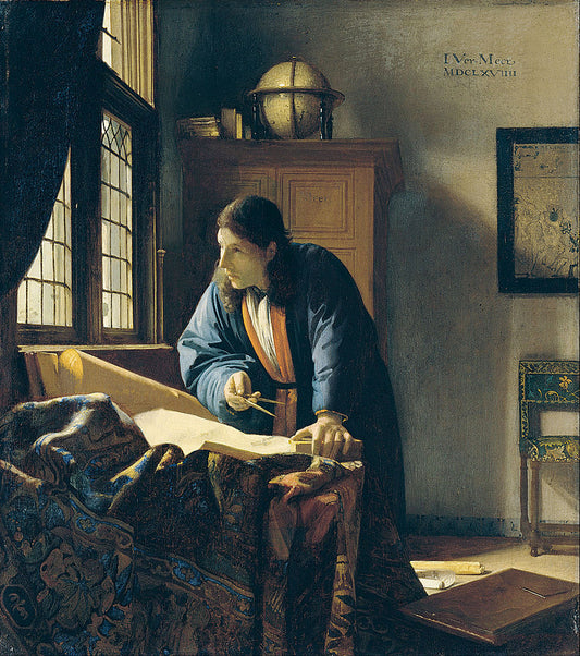 The Geographer, vintage artwork by Johannes Vermeer, 12x8" (A4) Poster