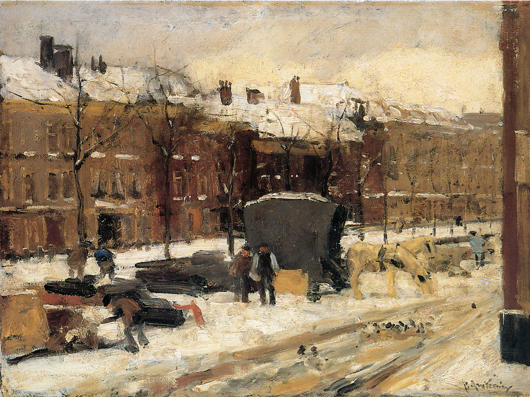 City View In The Snow, vintage artwork by Floris Arntzenius, 12x8" (A4) Poster