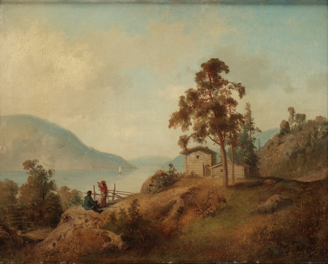 Fjord Landscape, vintage artwork by Alfred Wahlberg, 12x8" (A4) Poster