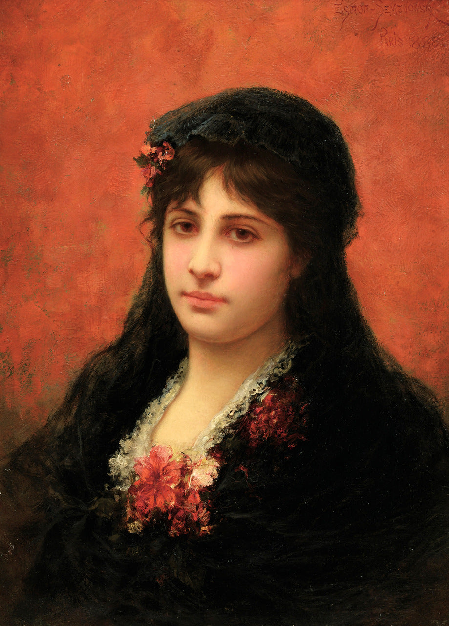 Portrait of a Spanish Woman by Emile Eisman-Semenowsky,A3(16x12")Poster
