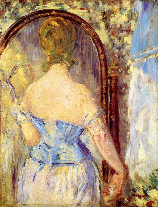 Before the Mirror, vintage artwork by Édouard Manet, 12x8" (A4) Poster