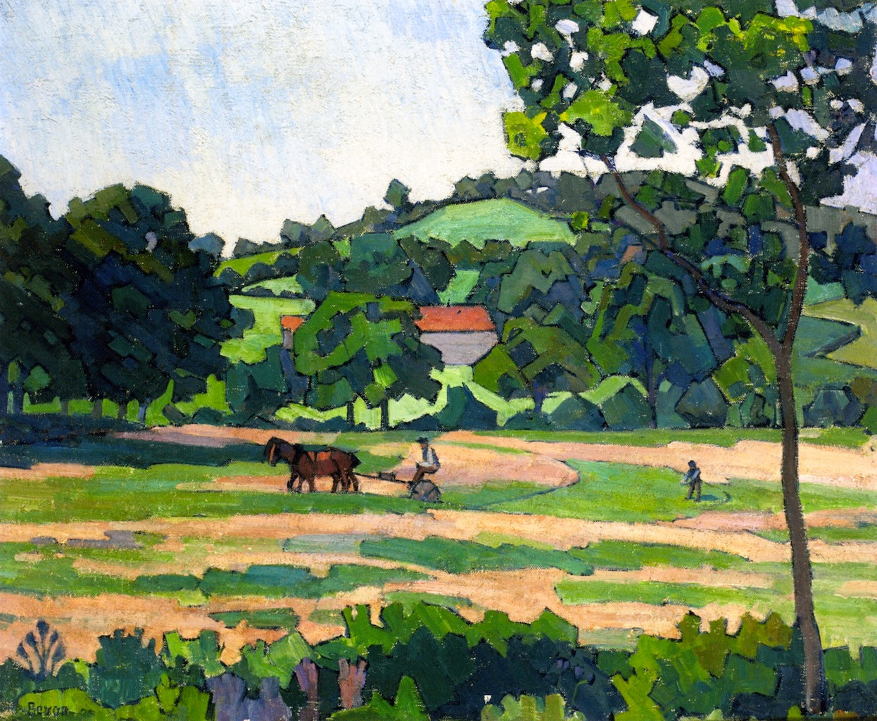 The Hay Harvest, vintage artwork by Robert Bevan, 12x8" (A4) Poster