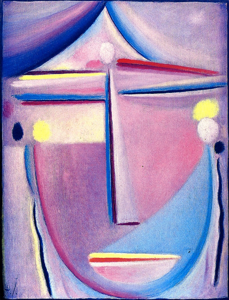 Abstract Head: Contemplation - Inner Absorption, vintage artwork by Alexei von Jawlensky, 12x8" (A4) Poster