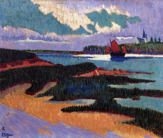 River Entrance, vintage artwork by Emile Jourdan, 12x8" (A4) Poster
