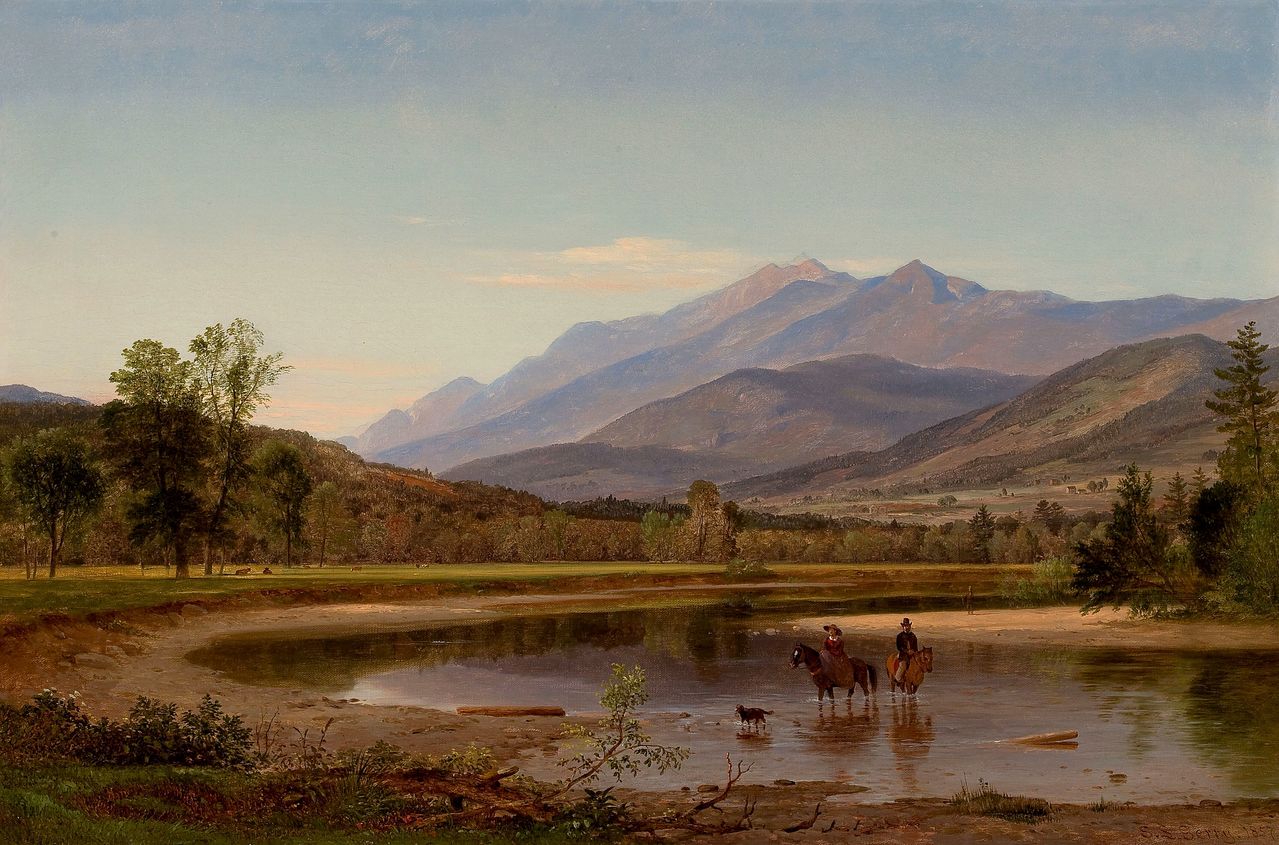 Fording the Stream (Franconia Mountains, New Hampshire), vintage artwork by Samuel Lancaster Gerry, A3 (16x12") Poster Print