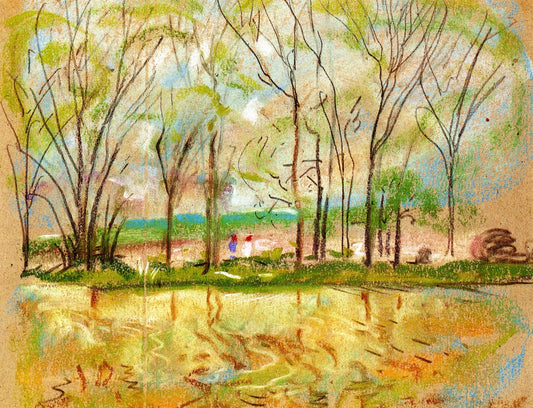 Park Ridge, vintage artwork by Albert Henry Krehbiel, 12x8" (A4) Poster