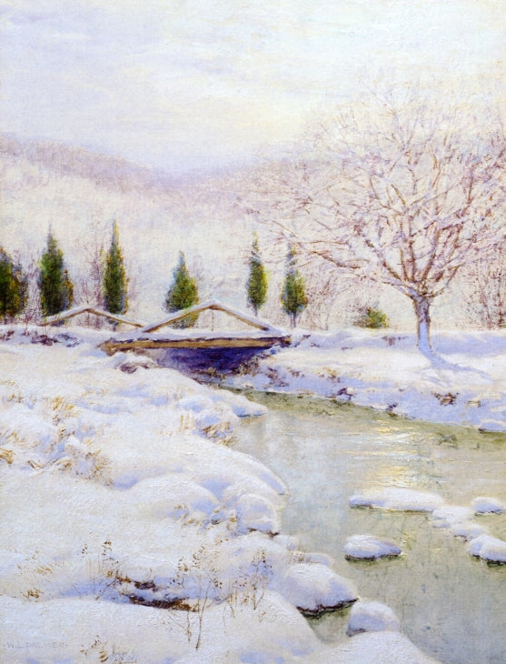 The Bridge, Winter by Walter Launt Palmer,A3(16x12")Poster