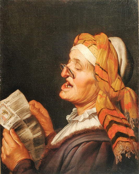Man Reading News, vintage artwork by Gerard van Honthorst, 12x8" (A4) Poster