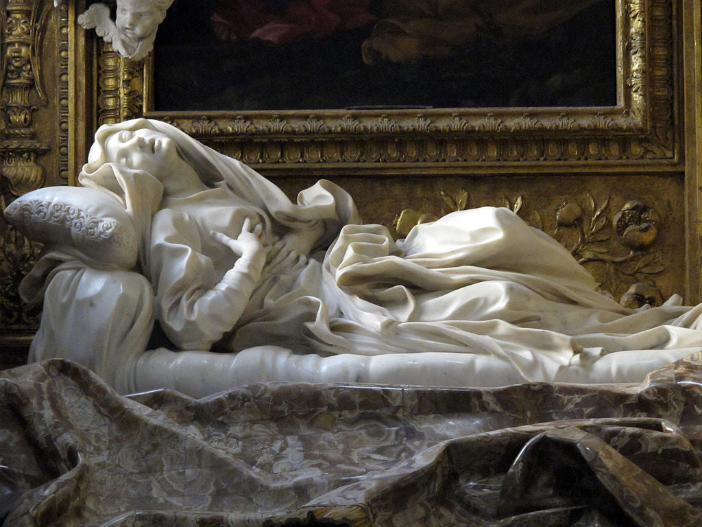 Monument to the Blessed Ludovica Albertoni, vintage artwork by Gian Lorenzo Bernini, 12x8" (A4) Poster