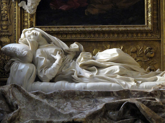 Monument to the Blessed Ludovica Albertoni, vintage artwork by Gian Lorenzo Bernini, 12x8" (A4) Poster