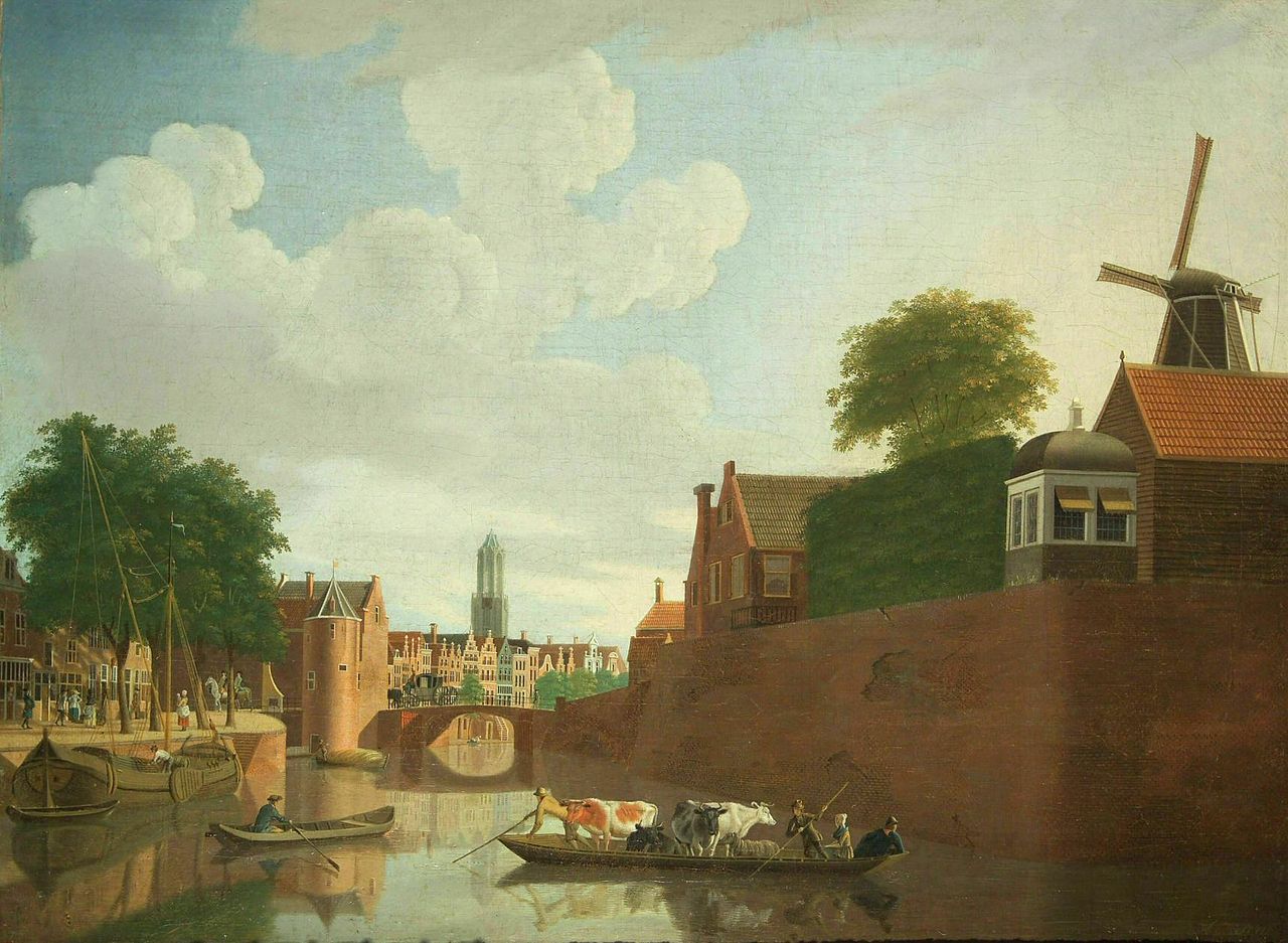 Utrecht Bastion with Weerd and Sand Gate Bridge, vintage artwork by Hendrik Keun, 12x8" (A4) Poster