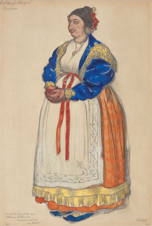 Costume Design for 'La Boutique Fantasque' by Leon Bakst,A3(16x12")Poster