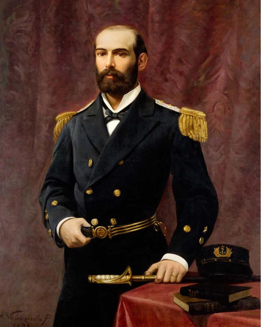Captain Arturo Prat Chacon by Alfredo Valenzuela Puelma,A3(16x12")Poster