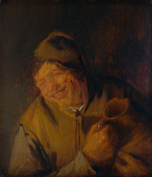 The Merry Drinker, vintage artwork by Adriaen van Ostade, 12x8" (A4) Poster