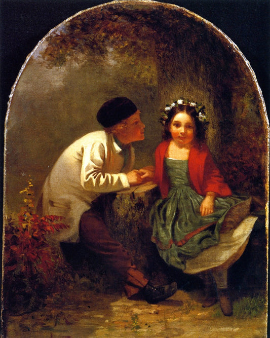 Early on the Stump, vintage artwork by John George Brown, 12x8" (A4) Poster