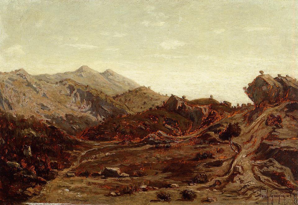 The Hills of Saint-Loup, vintage artwork by Paul-Camille Guigou, 12x8" (A4) Poster