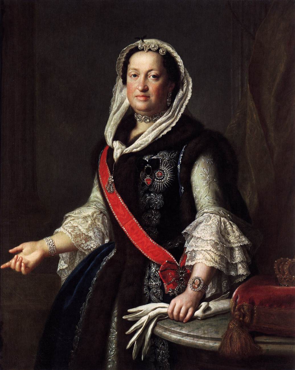 Queen Maria Josepha, Wife of King Augustus III of Poland, vintage artwork by Pietro Antonio Rotari, 12x8" (A4) Poster