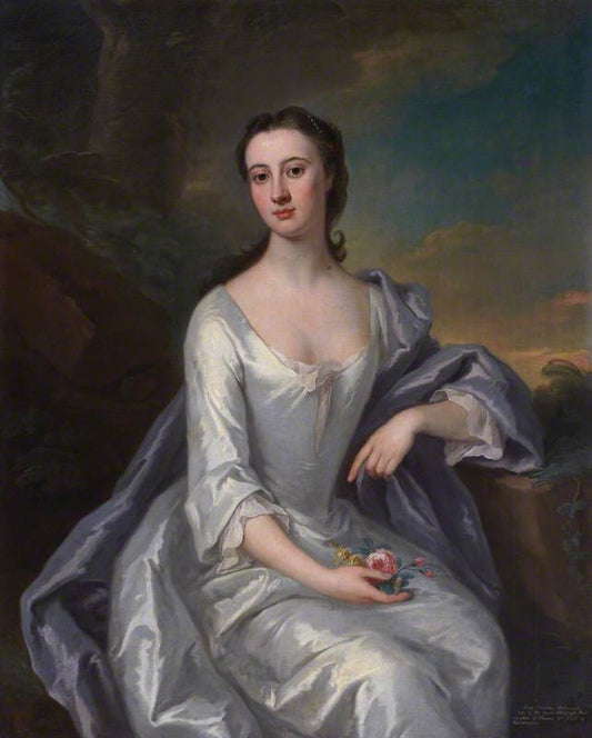 Lady Christian Dalrymple, Wife of Sir James Dalrymple, vintage artwork by Attributed to John Smibert, 12x8" (A4) Poster