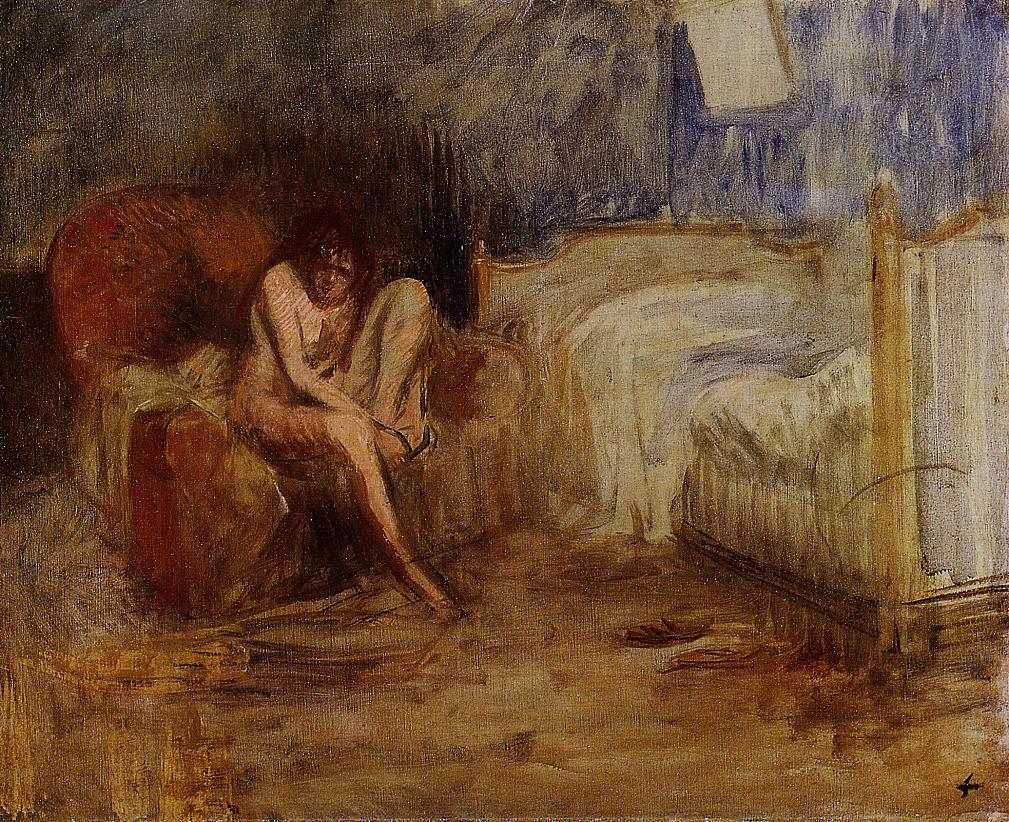 Getting out of Bed, vintage artwork by Jean-Louis Forain, 12x8" (A4) Poster