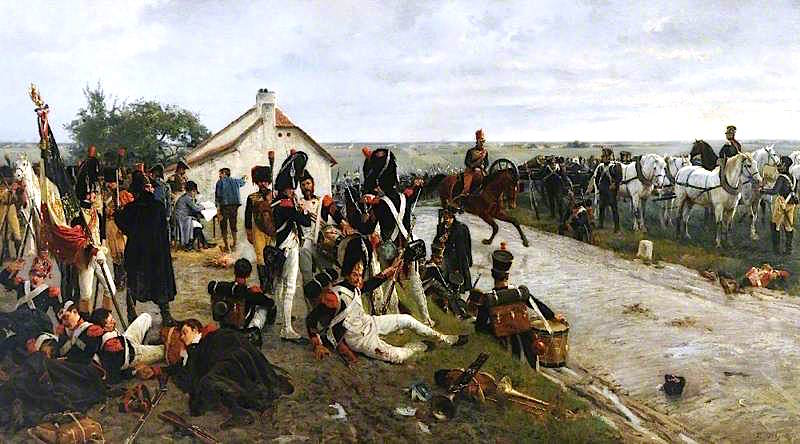 The Morning of the Battle of Waterloo, vintage artwork by Ernest Crofts, 12x8" (A4) Poster