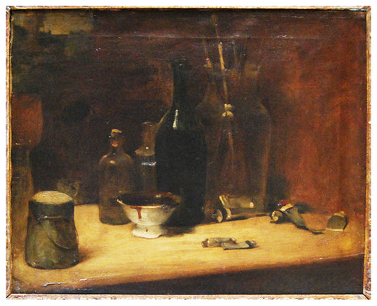 artist atelier, vintage artwork by Édouard Manet, 12x8" (A4) Poster