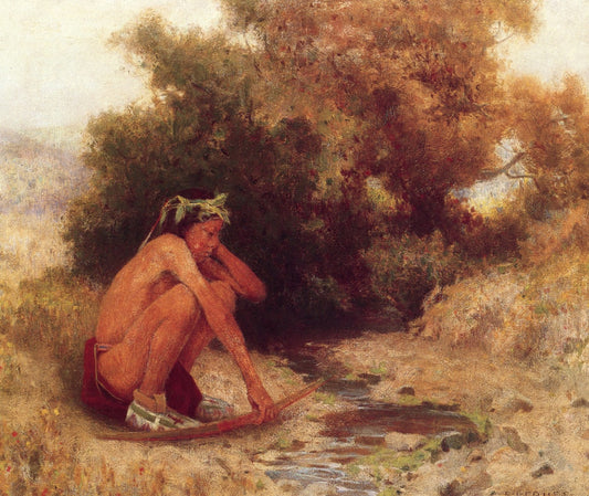 Indian Boy, vintage artwork by Eanger Irving Couse, 12x8" (A4) Poster