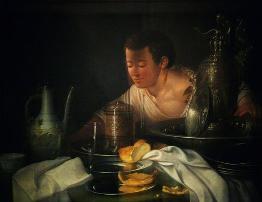 Breakfast closed, vintage artwork by Sebastien Stoskopff, 12x8" (A4) Poster