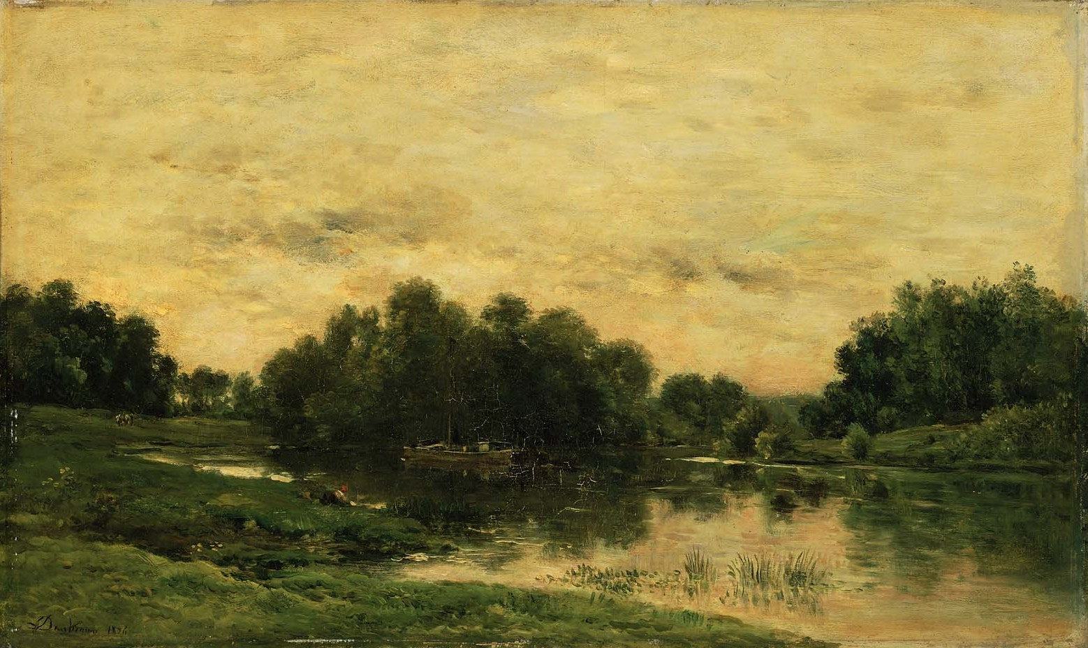 Île-de-Vaux on the Oise near Auvers, vintage artwork by Charles-François Daubigny, A3 (16x12") Poster Print